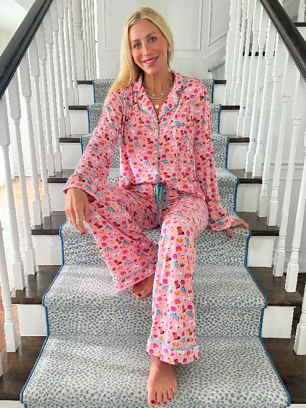 Fall Cozy Queen Wide Leg Pajama Set