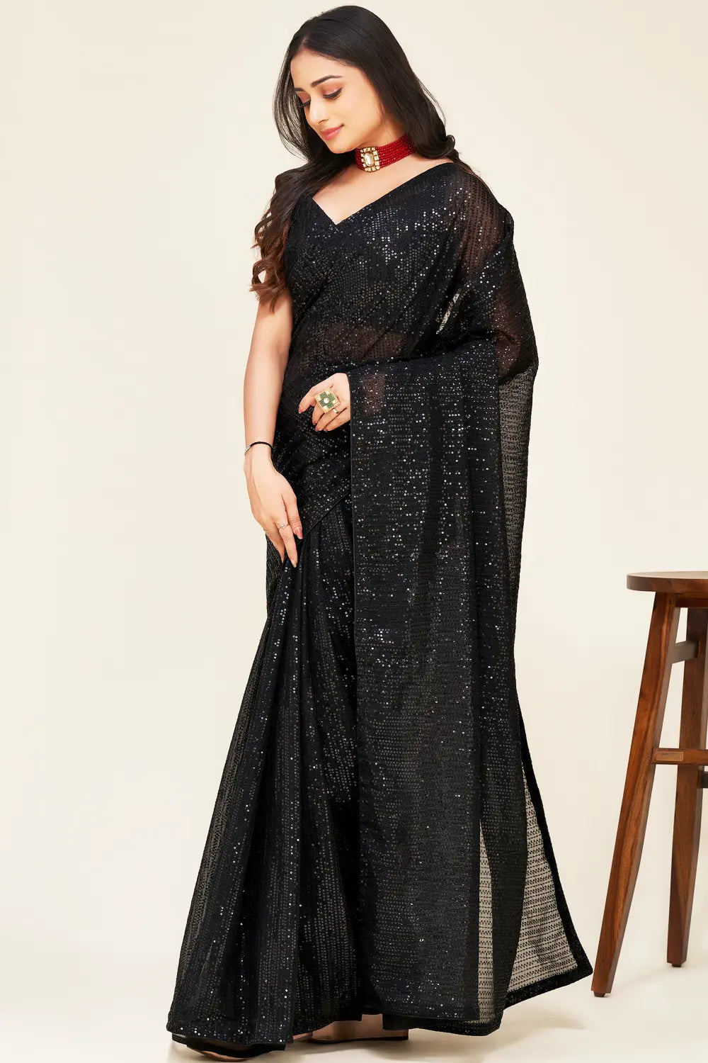 Black Saree For Cocktail Party With Price