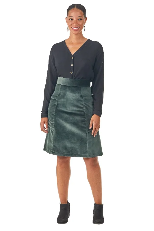 Atheno Skirt in Spruce Velvet