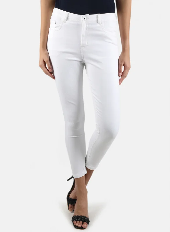 Women White Slim Fit Denim