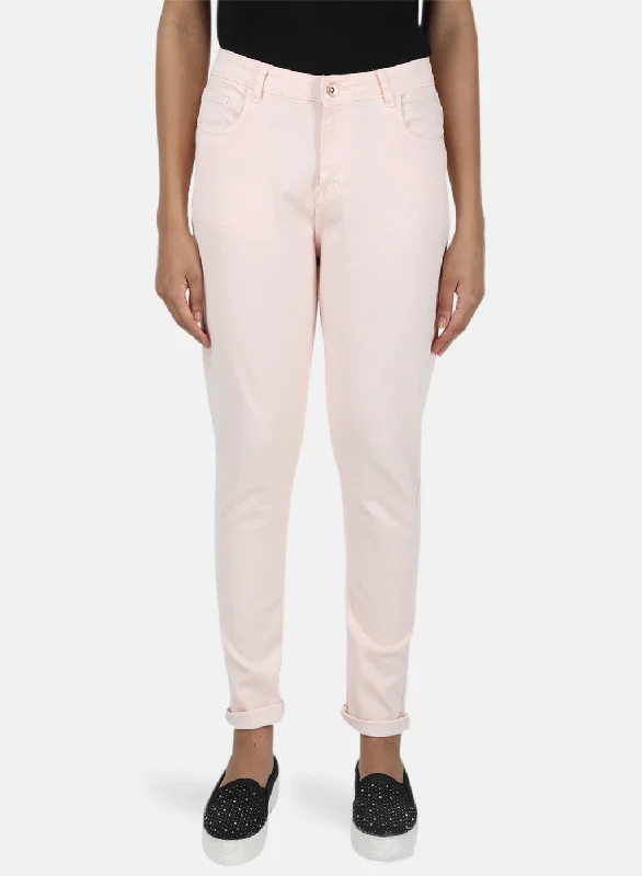 Womens Peach Slim Denim