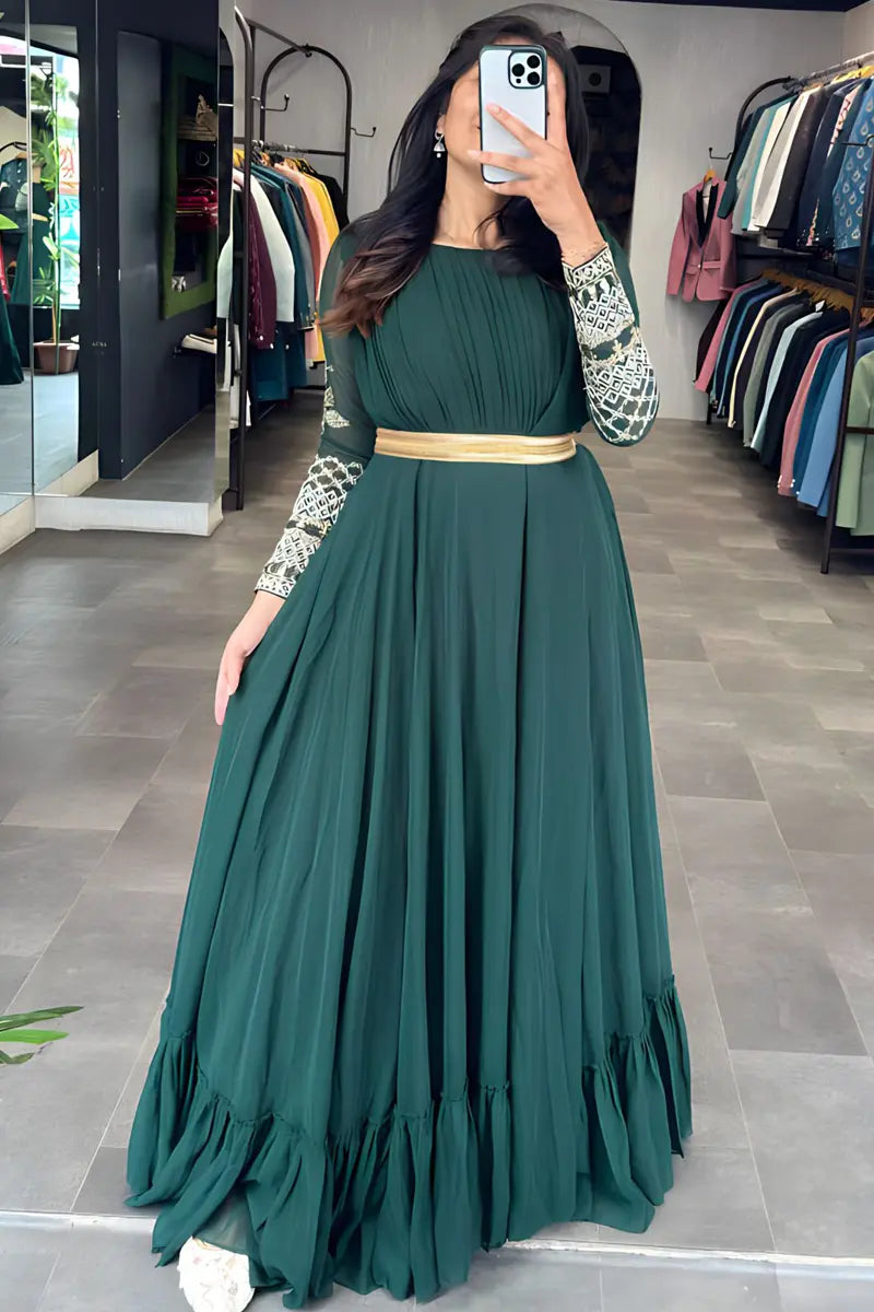 Party Wear Georgette Gown With Price