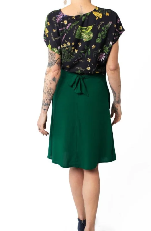 Tie Skirt in Emerald Challis