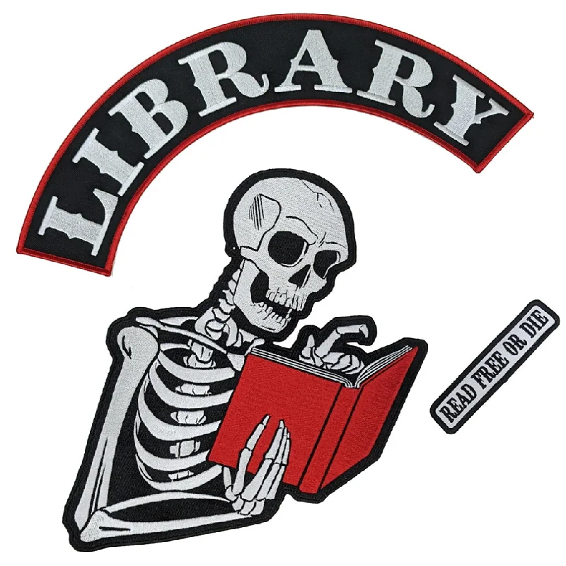 LIBRARY/READERS Skeleton Patch Set