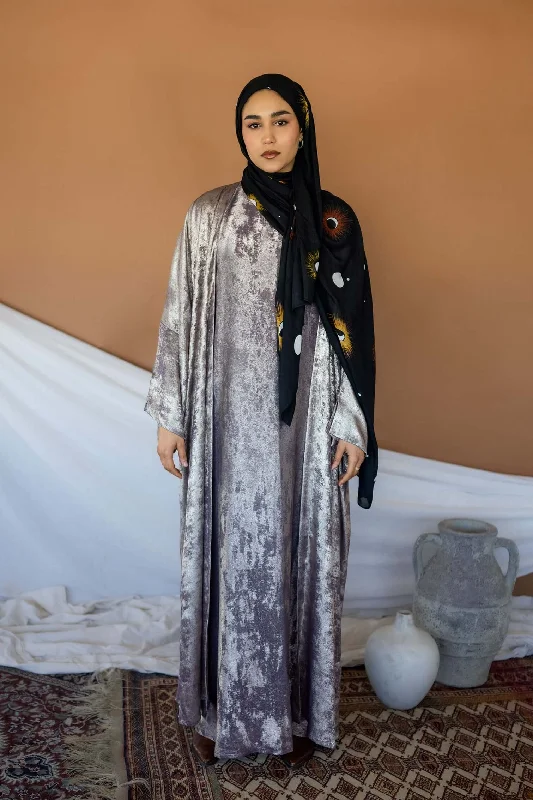 metallic gold abaya - 2 piece SET