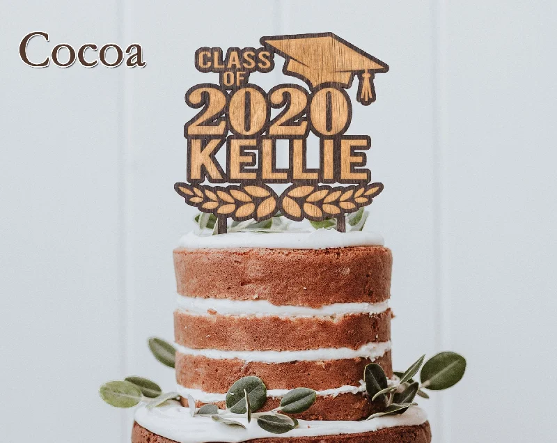 Class of 2022 Wooden Custom Cake or Cup Cake Topper Graduation Party Favor Rustic Prom Congrats Grad Decor Gift for Son Daughter Graduate