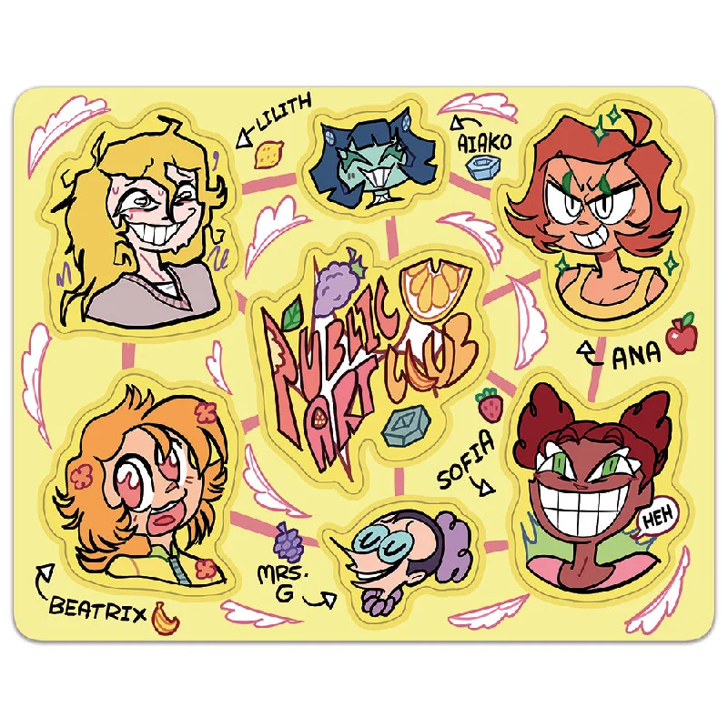 Public U. Art Club Sticker Sheet