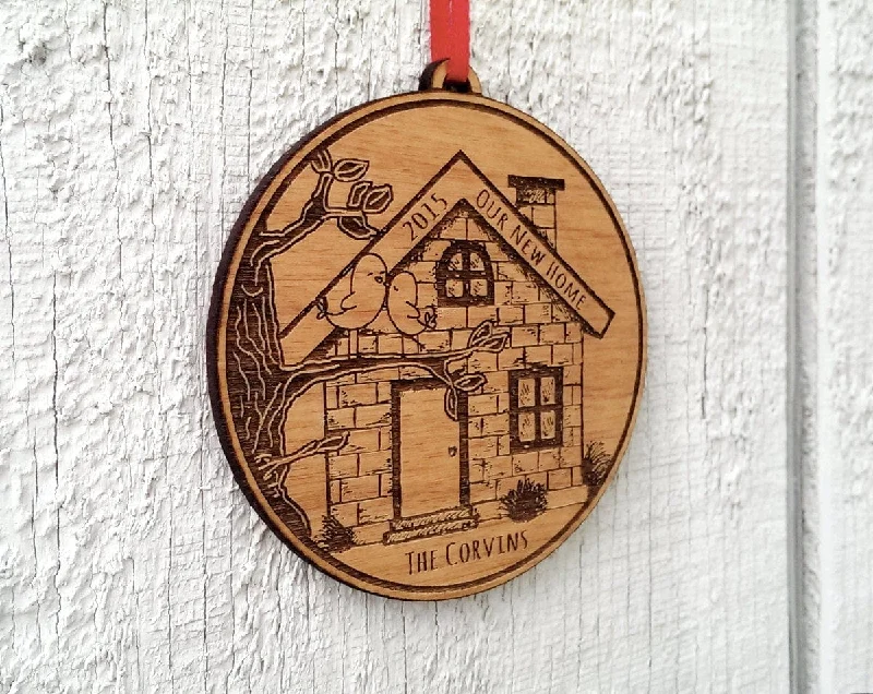 Our NEW Home Ornament New House Ornament Personalized Christmas Ornament Personalized Housewarming Gift Home Sweet Home House Ornament