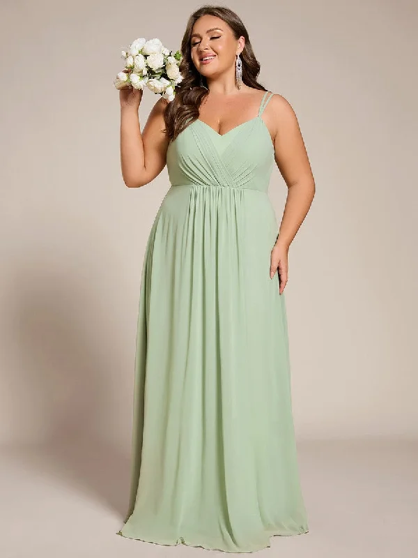 Plus Size Convertible Lace-Up Chiffon Bridesmaid Dress