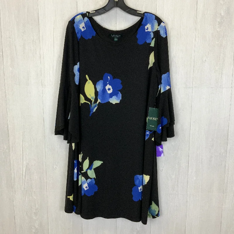 Dress Work By Lauren By Ralph Lauren In Black & Blue, Size: L