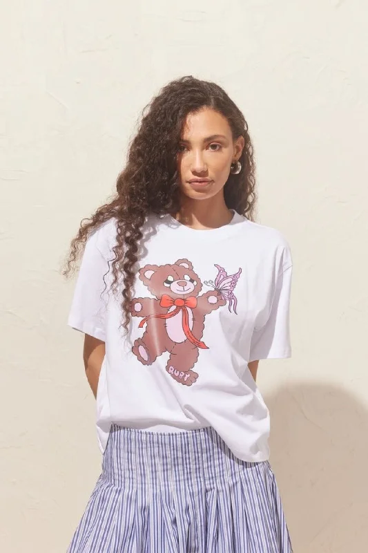 Ruby Rubear Tee - White Teddy Bear