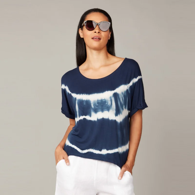 Tie Dye Viscose Tee (Blue)