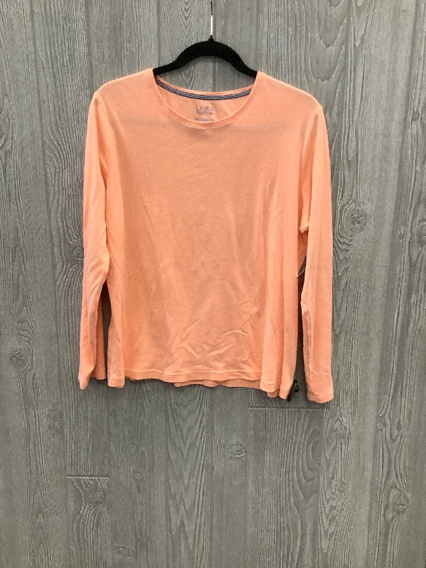 Top Long Sleeve Basic By Croft And Barrow In Coral, Size: L