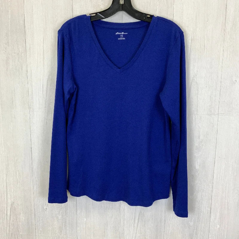 Top Long Sleeve Basic By Eddie Bauer In Blue, Size: L