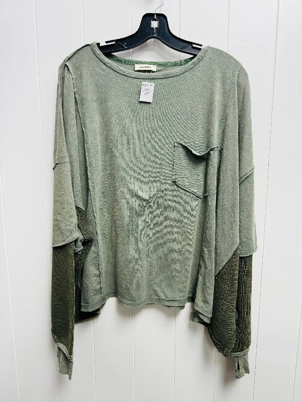 Top Long Sleeve By Adore In Green, Size: S