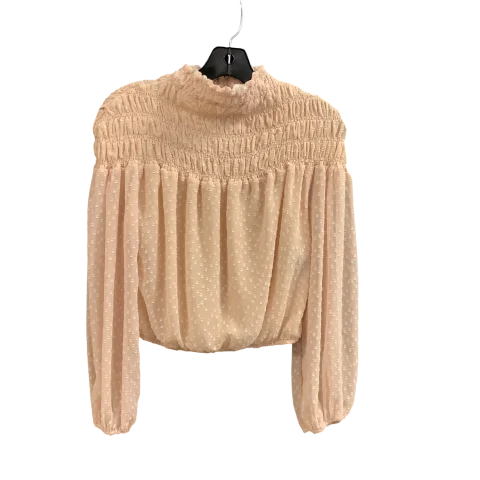 Top Long Sleeve By Astr In Beige, Size: S