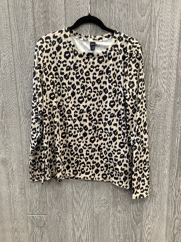 Top Long Sleeve By Cme In Animal Print, Size: L