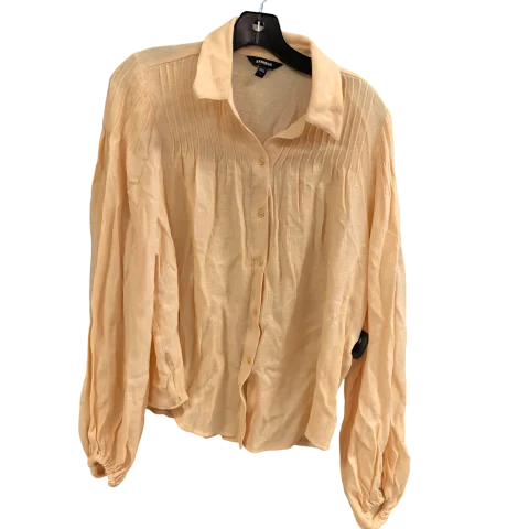 Top Long Sleeve By Express In Peach, Size: M