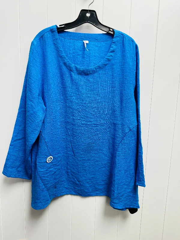 Top Long Sleeve By lulu b - In Blue, Size: L