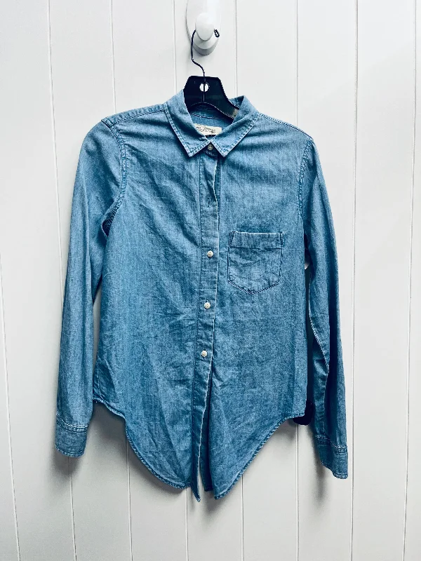 Top Long Sleeve By Madewell In Blue Denim, Size: Xs