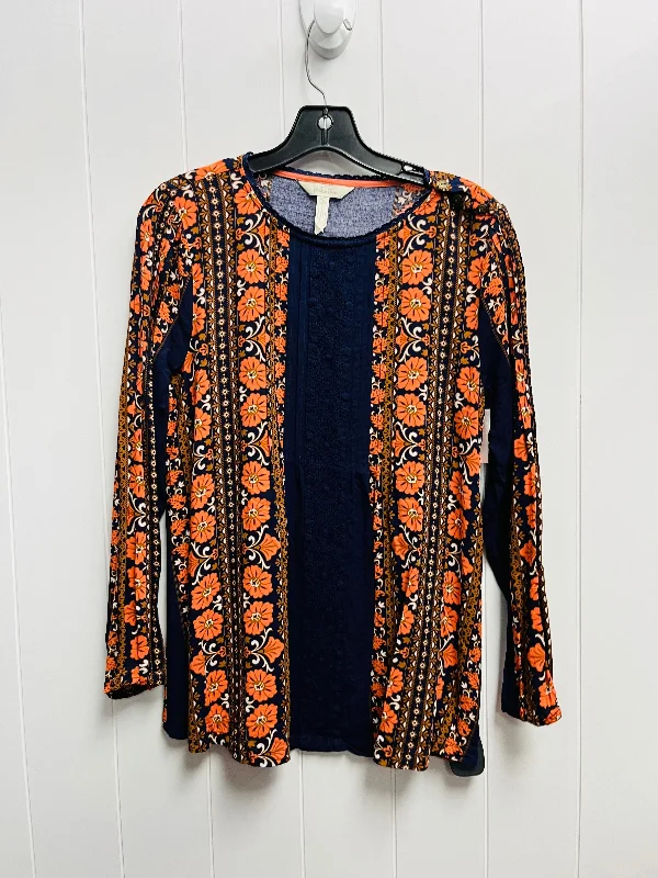 Top Long Sleeve By Matilda Jane In Blue & Orange, Size: S