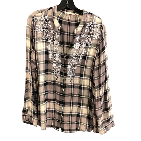 Top Long Sleeve By Soft Surroundings In Plaid Pattern, Size: L