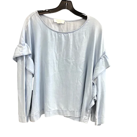 Top Long Sleeve By TARA  In Denim, Size: L